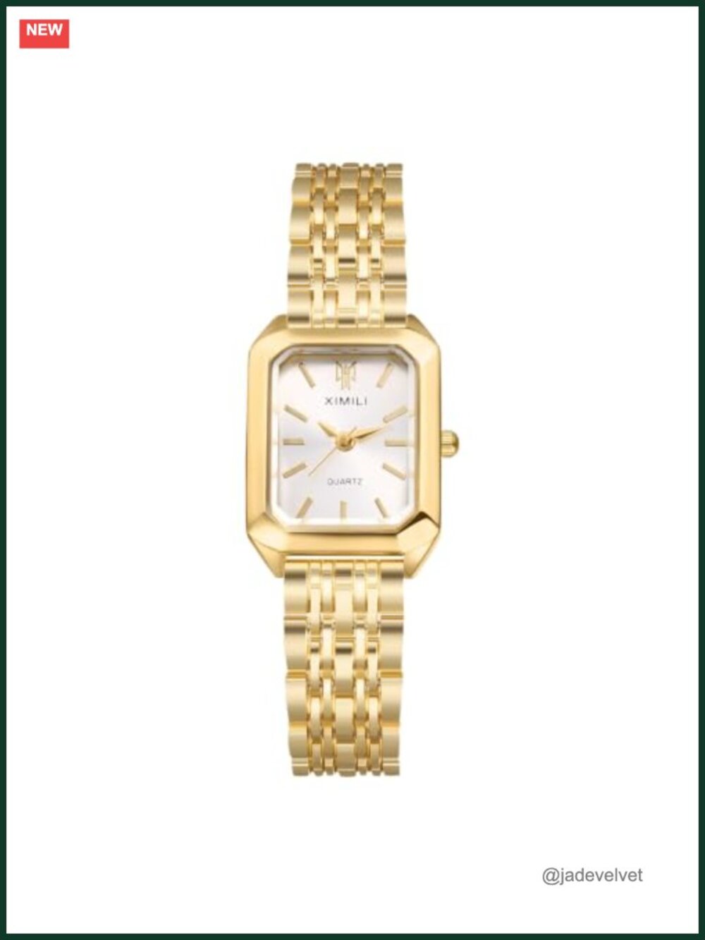 Women's Analog Quartz Bracelet Watch Square Dial Adjustable Gold Finish